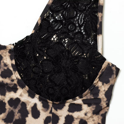 Leopard Print Lace Dress | Tajstylo