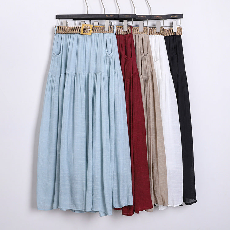 Belt Double Pocket Skirt | Tajstylo
