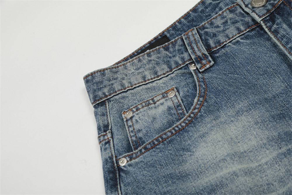 Distressed Blue Denim Jeans | Tajstylo