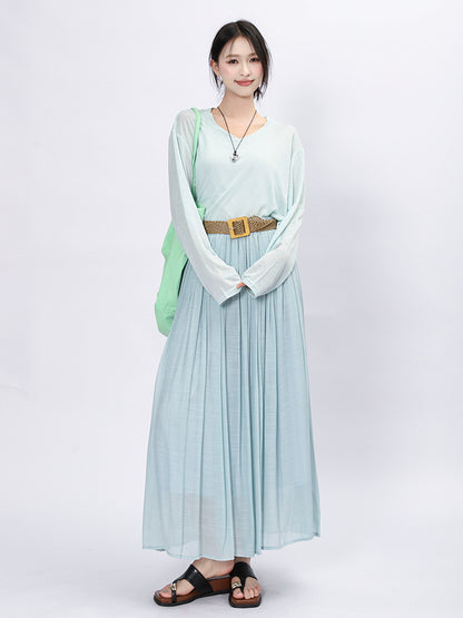 Solid Color A-Line Skirt | Tajstylo