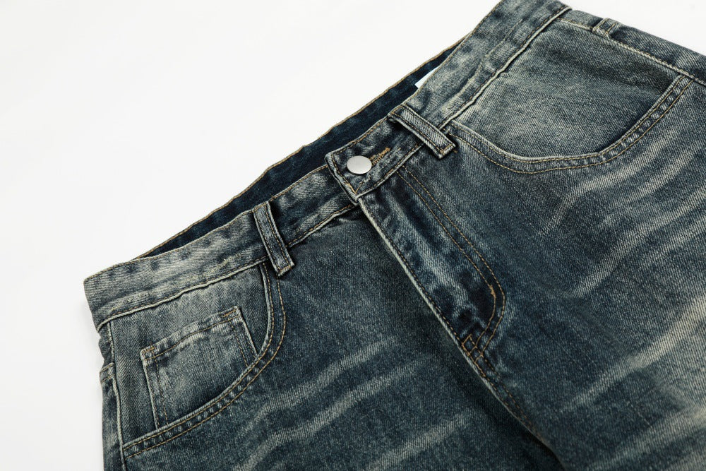 Denim Straight Leg Pants | Tajstylo