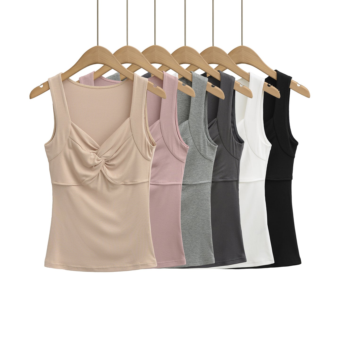 Woman wearing Knot Camisole Vest in a sunny outdoor setting