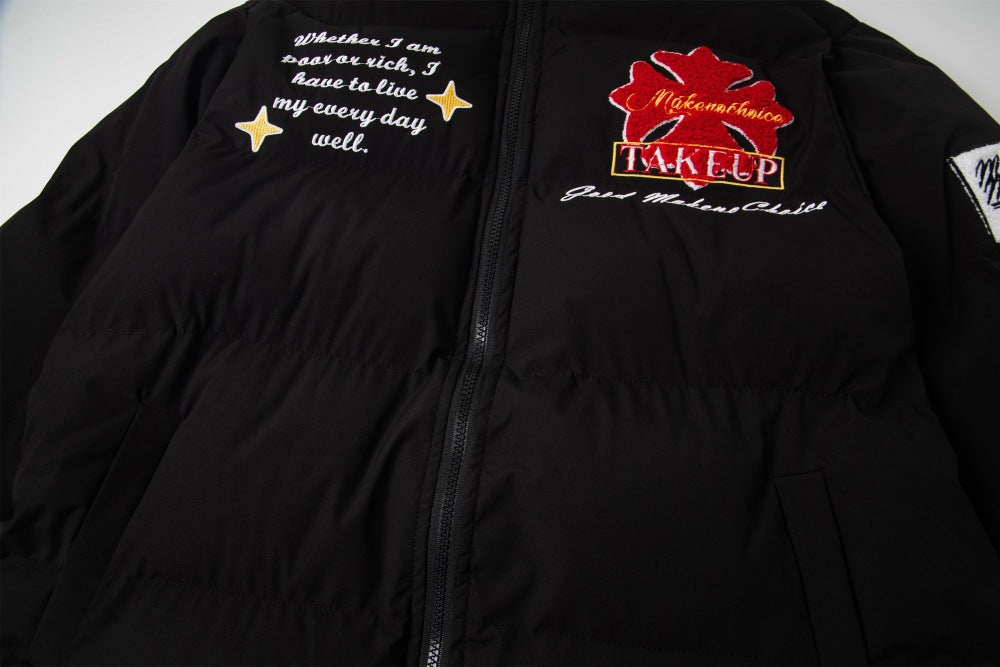 High Collar Zip-Up Winter Jacket | Tajstylo