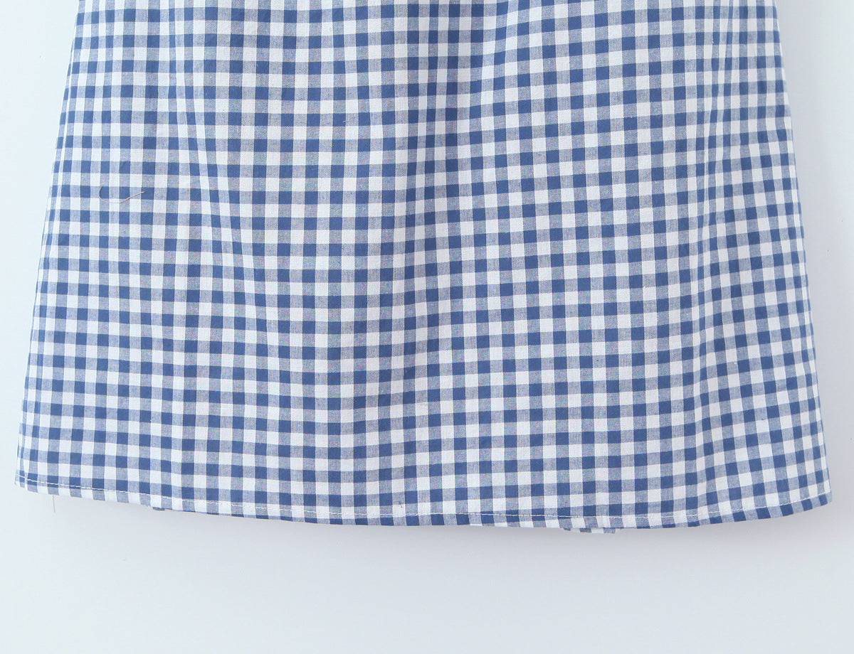 Plaid Bow Tie Neckline Bodycon Dress | Tajstylo
