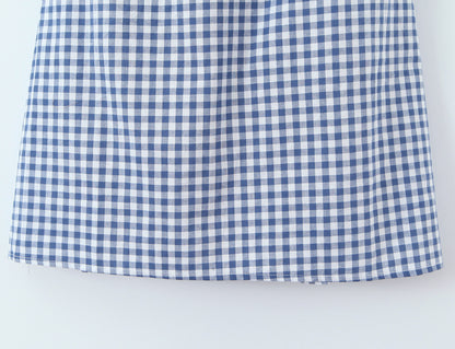 Plaid Bow Tie Neckline Bodycon Dress | Tajstylo