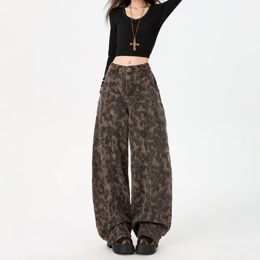 Leopard Print Wide Leg Jeans | Tajstylo