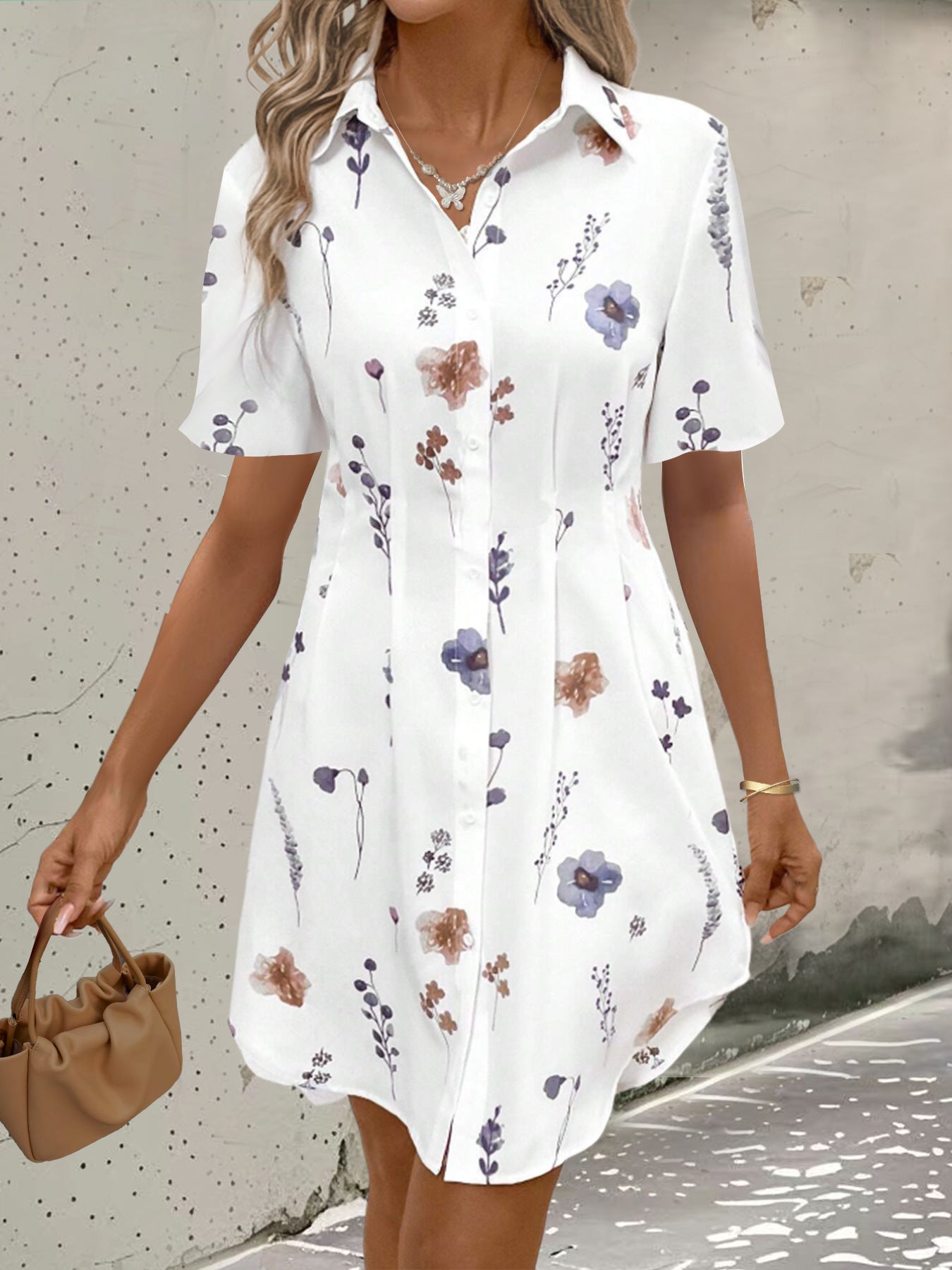 Printed Blouse Dress | Tajstylo