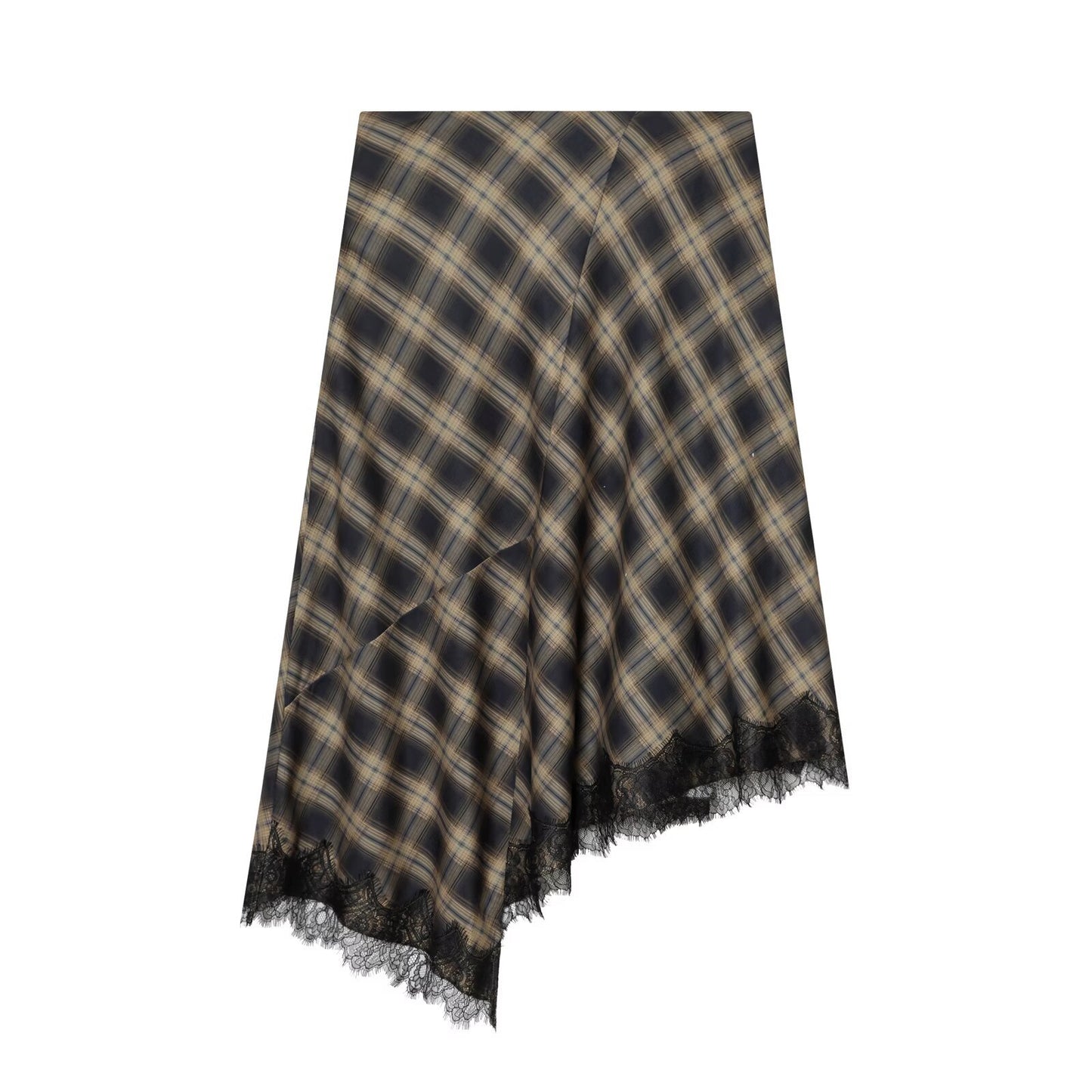 Commuter Plaid Lace Skirt | Tajstylo