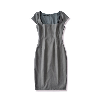Solid Color Square Neck Pullover Dress | Tajstylo