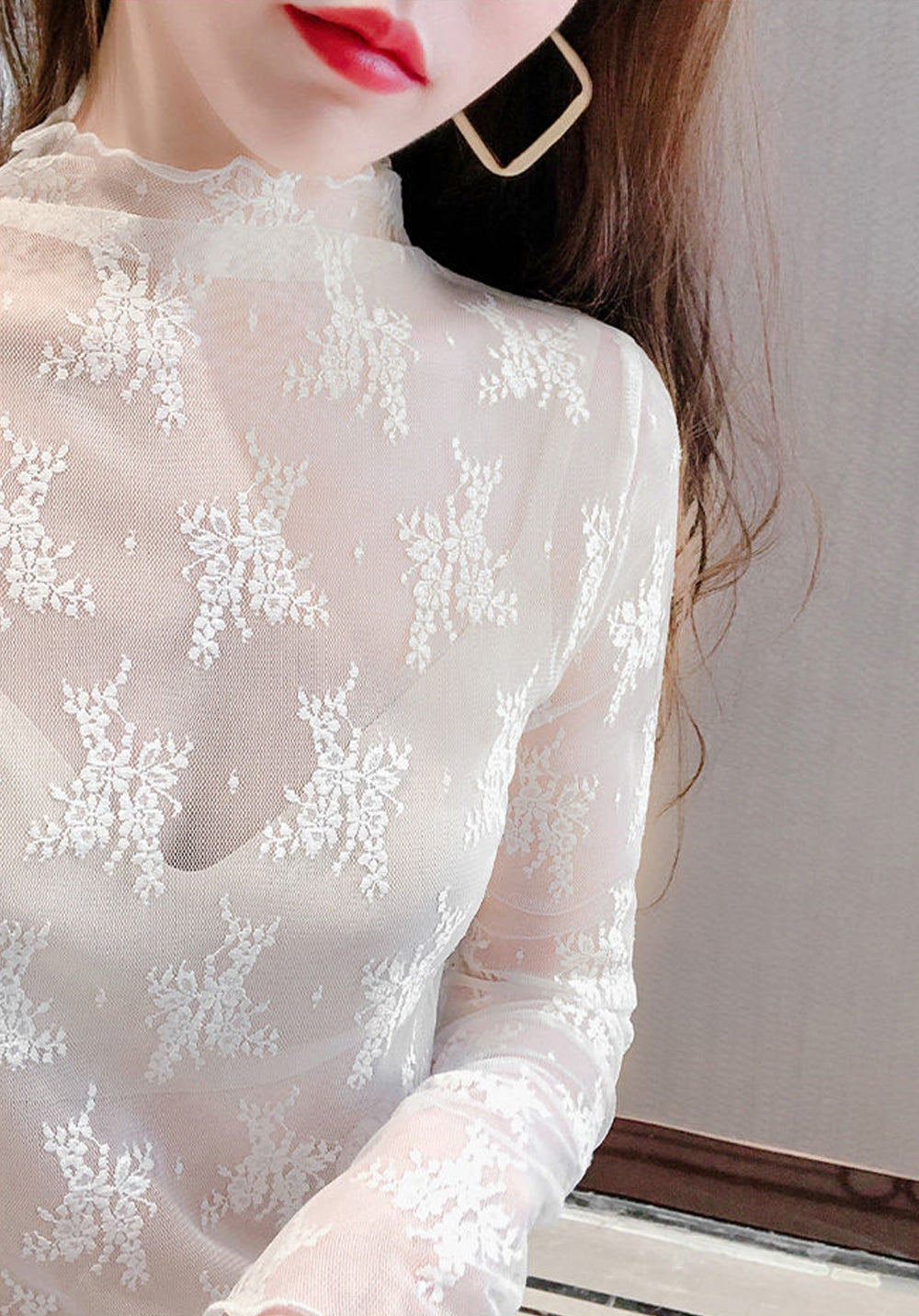 Transparent Korean Lace Blouse | Tajstylo