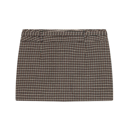 Houndstooth Jacket and Waistband Skirt Pants Set | Tajstylo