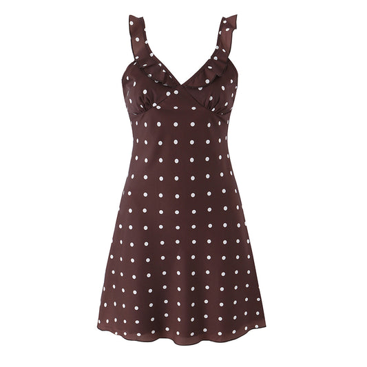 Polka Dot Slim Fit Camisole Dress | Tajstylo