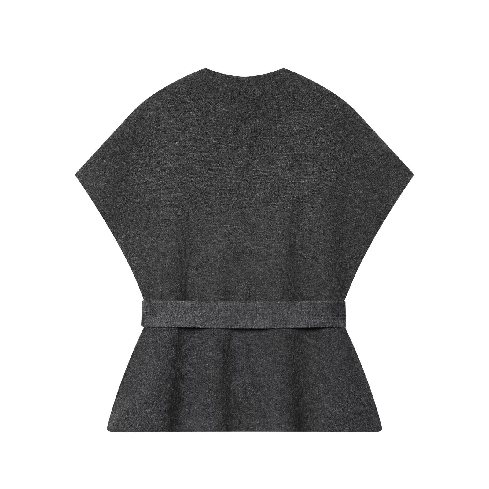 Woman wearing Belted Knitted Vest and Half Skirt Set in a stylish urban setting