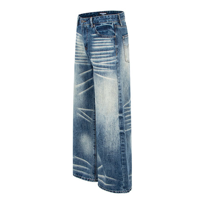 Vintage Washed Wide Leg Denim Pants | Tajstylo