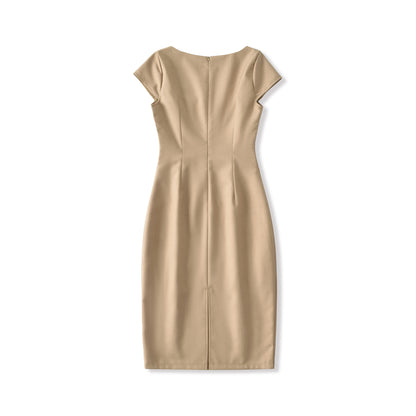 Solid Color Square Neck Pullover Dress | Tajstylo
