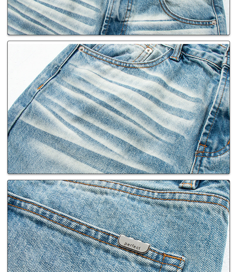 Distressed Light Blue Flared Jeans | Tajstylo