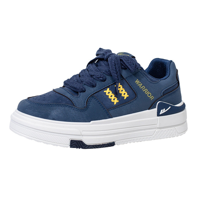 Women's Colour Block High-Cut Thick Sole Lace-Up Casual Sneaker Shoes – Side View | TajStylo
