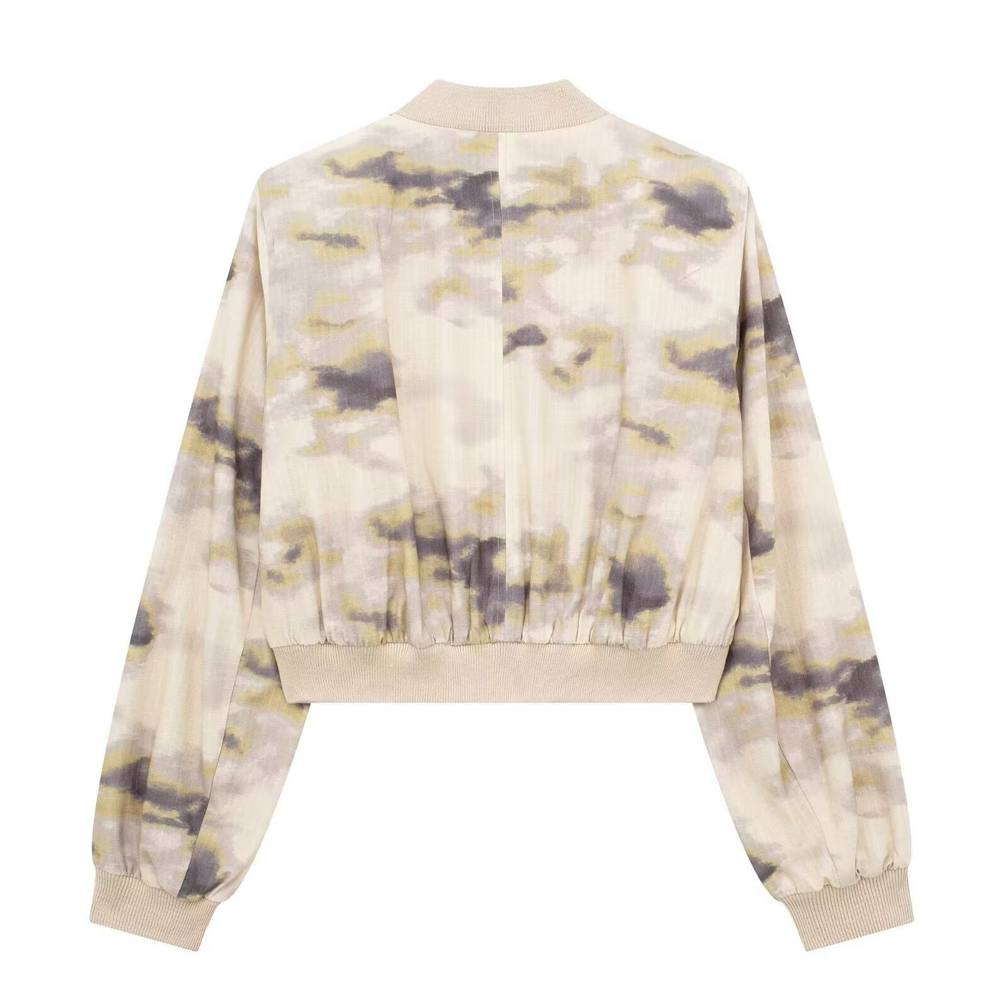 Woman wearing Printed Boho Long Sleeve Jacket in a casual setting