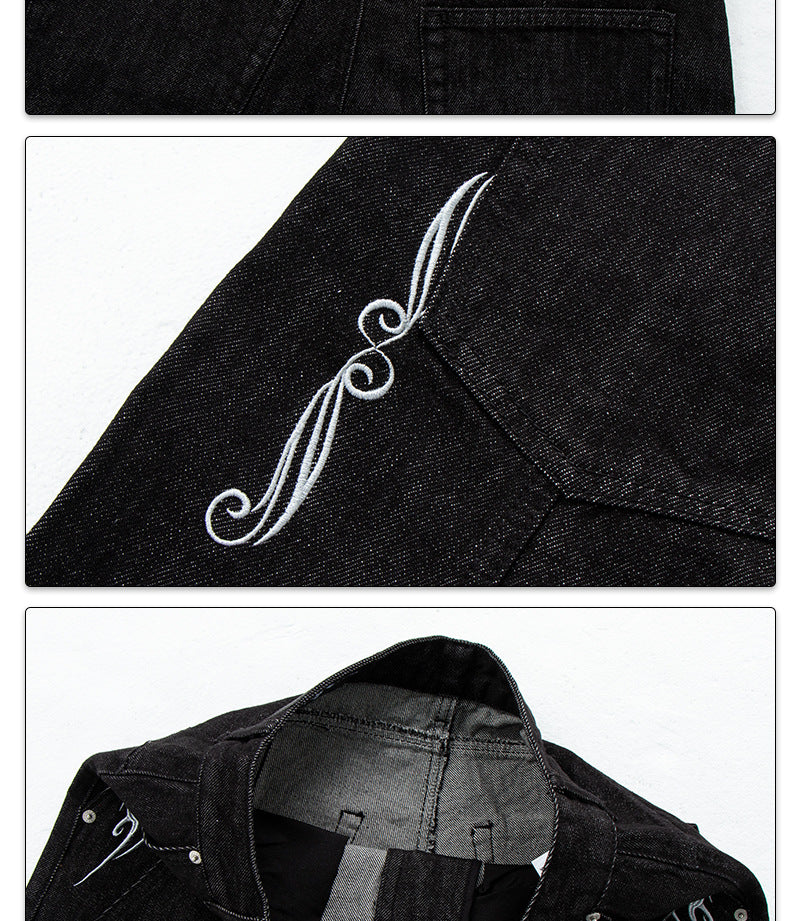 Washed Black Vintage Patchwork Jeans | Tajstylo
