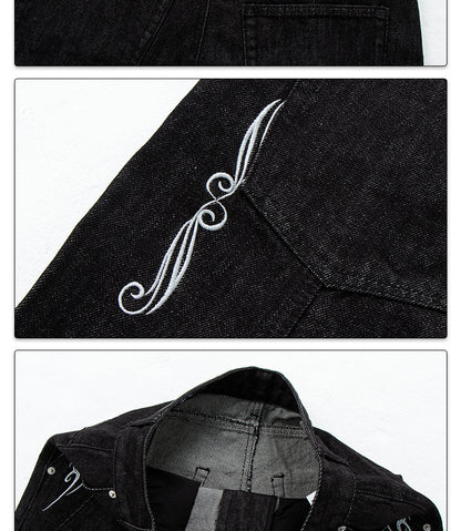 Washed Black Vintage Patchwork Jeans | Tajstylo
