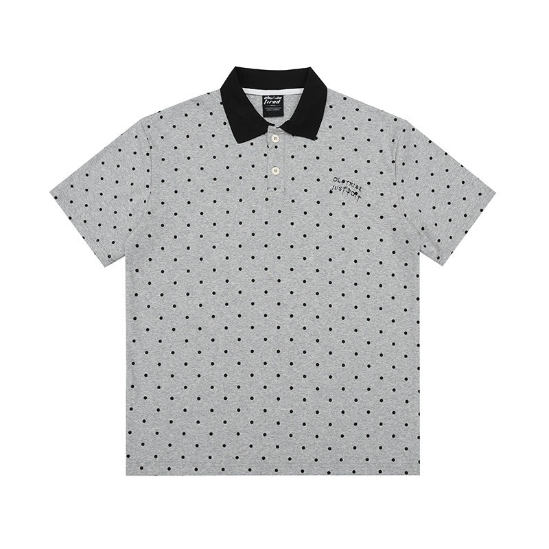 Polka Dot Color-Block Collar Sweater | Tajstylo