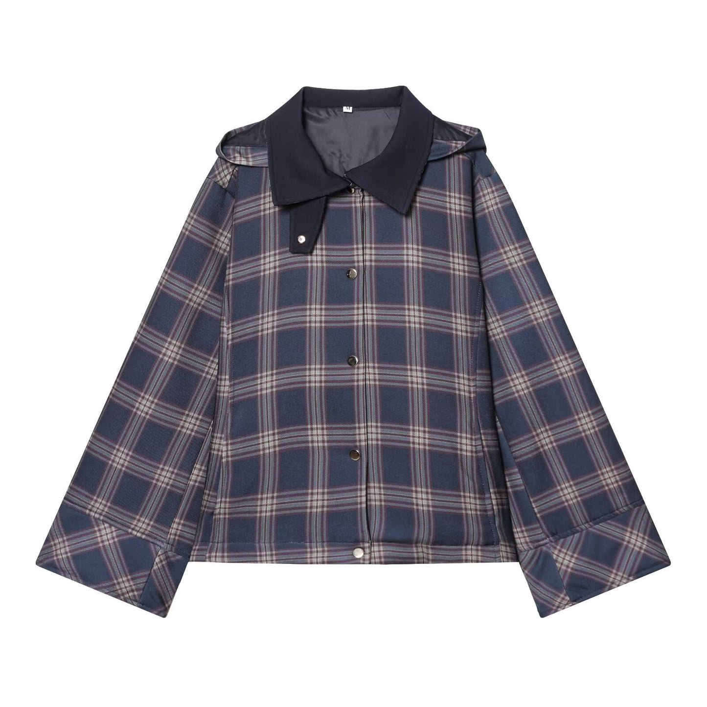 Checkered Hooded Cotton Jacket | Tajstylo