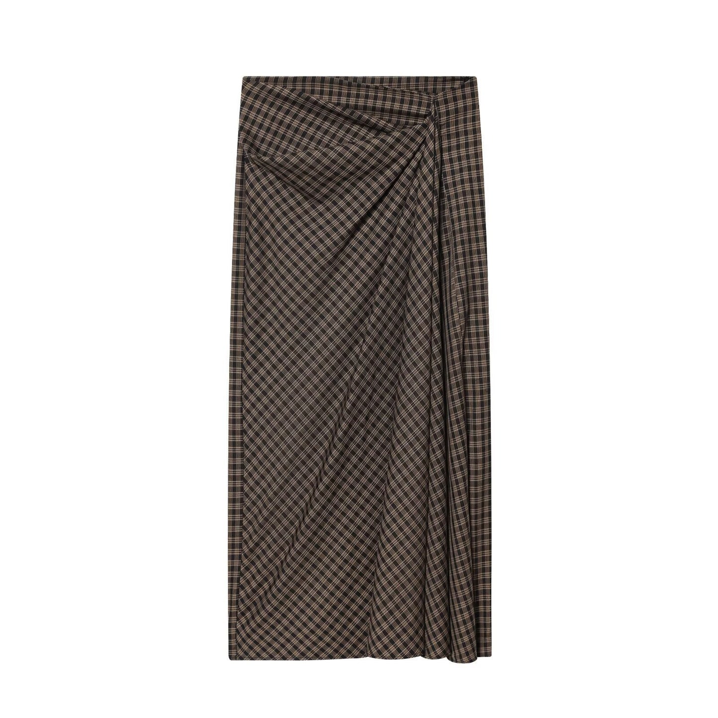Elegant Plaid Midi Skirt | Tajstylo