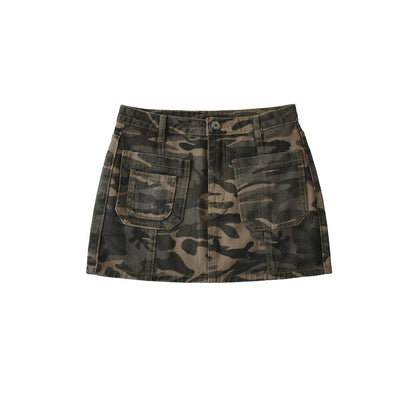 Camouflage Denim Skirt Shorts for Women | Tajstylo