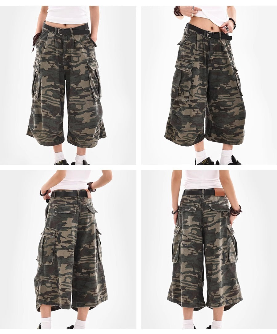 Camouflage Cargo Shorts for Women | Tajstylo