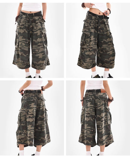 Camouflage Cargo Shorts for Women | Tajstylo