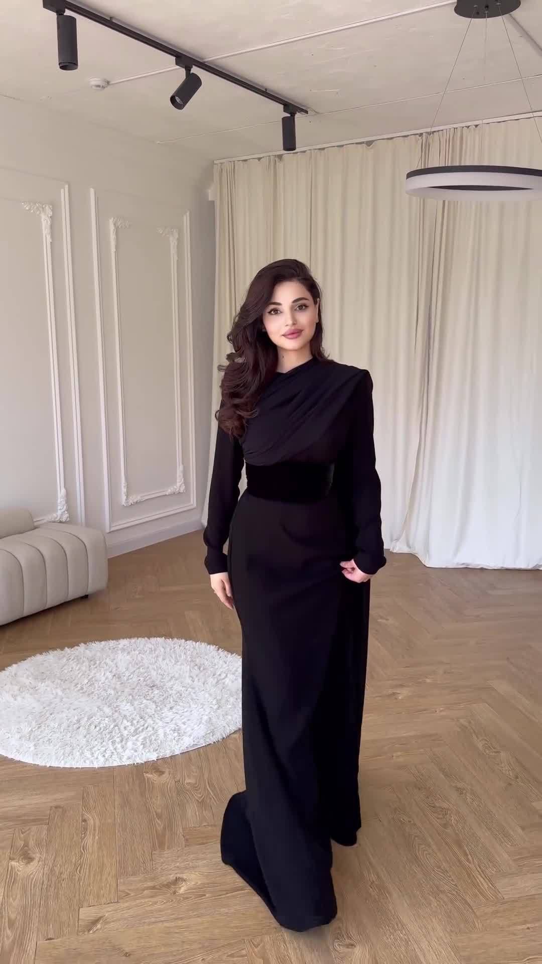 Velvet Cape Long Sleeve Dress | Tajstylo