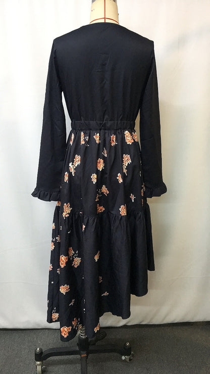 Bohemian Floral Print Midi Dress | Tajstylo