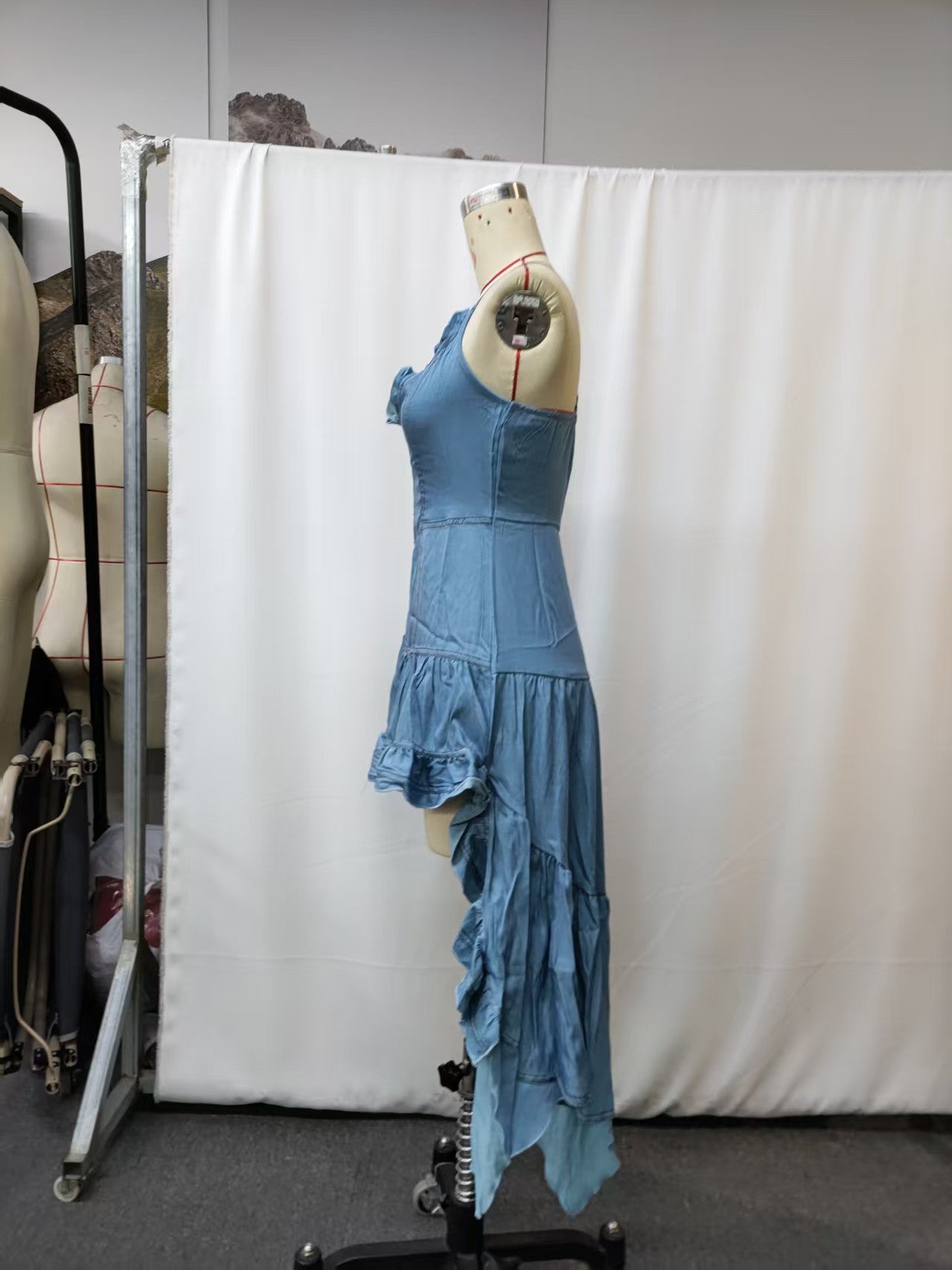 Vintage Retro Western Ruffle Midi Dress | Tajstylo
