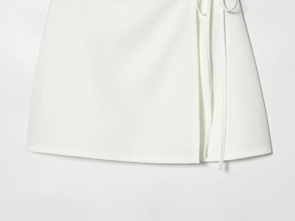 Fitted Suit Dress Wrap Waist A-Line Mini Skirt | Tajstylo