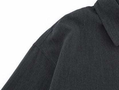 Loose Fit Cotton Blend Flip Collar Shirt | Tajstylo