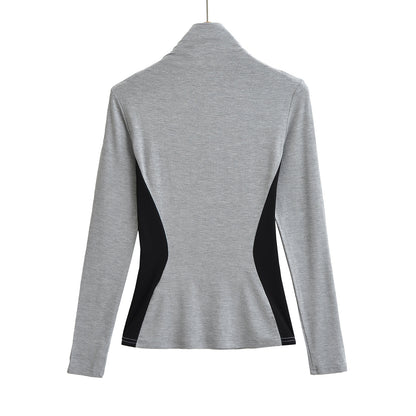 Elastic Waist Slimming Long Sleeve Top | Tajstylo