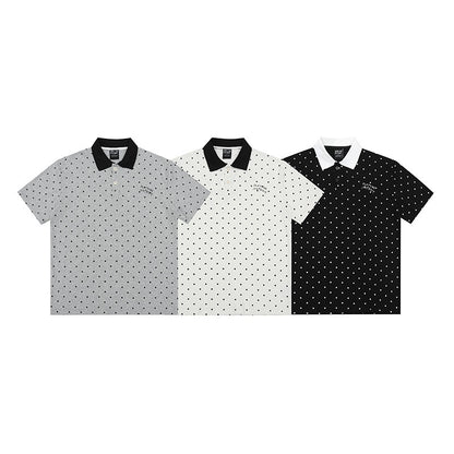 Polka Dot Color-Block Collar Sweater | Tajstylo