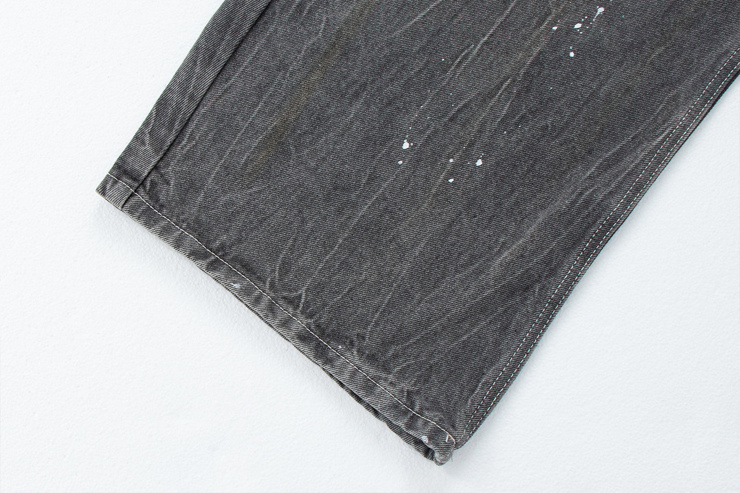 Vintage Washed Gray Splatter Wide Leg Jeans | Tajstylo