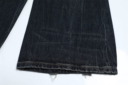Black Denim Straight Leg Jeans | Tajstylo