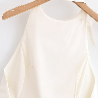 Spicy Girl Bow Decoration Halter Neck Top | Tajstylo