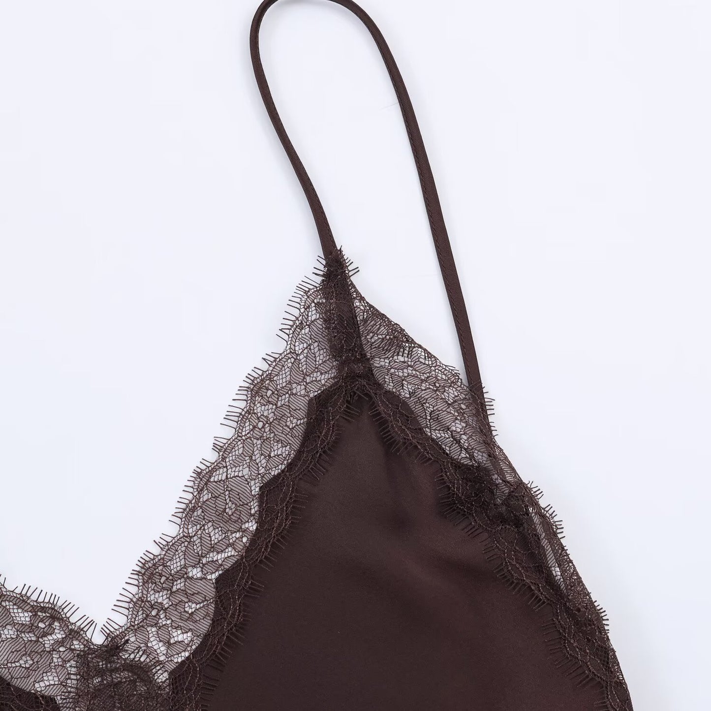 Lace Satin Texture Suspender Dress | Tajstylo