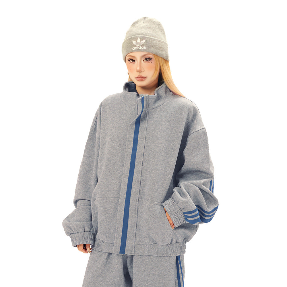 Solid Color Sports Leisure Jacket and Pants Set | Tajstylo