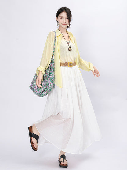 Solid Color A-Line Skirt | Tajstylo