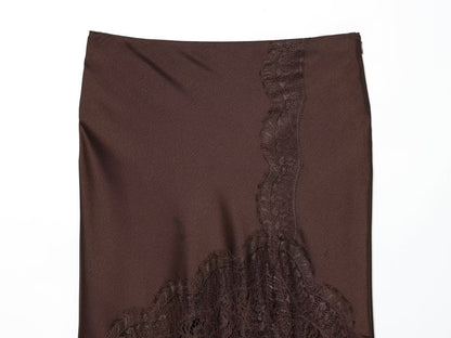 Lace Patchwork Midi Skirt | Tajstylo