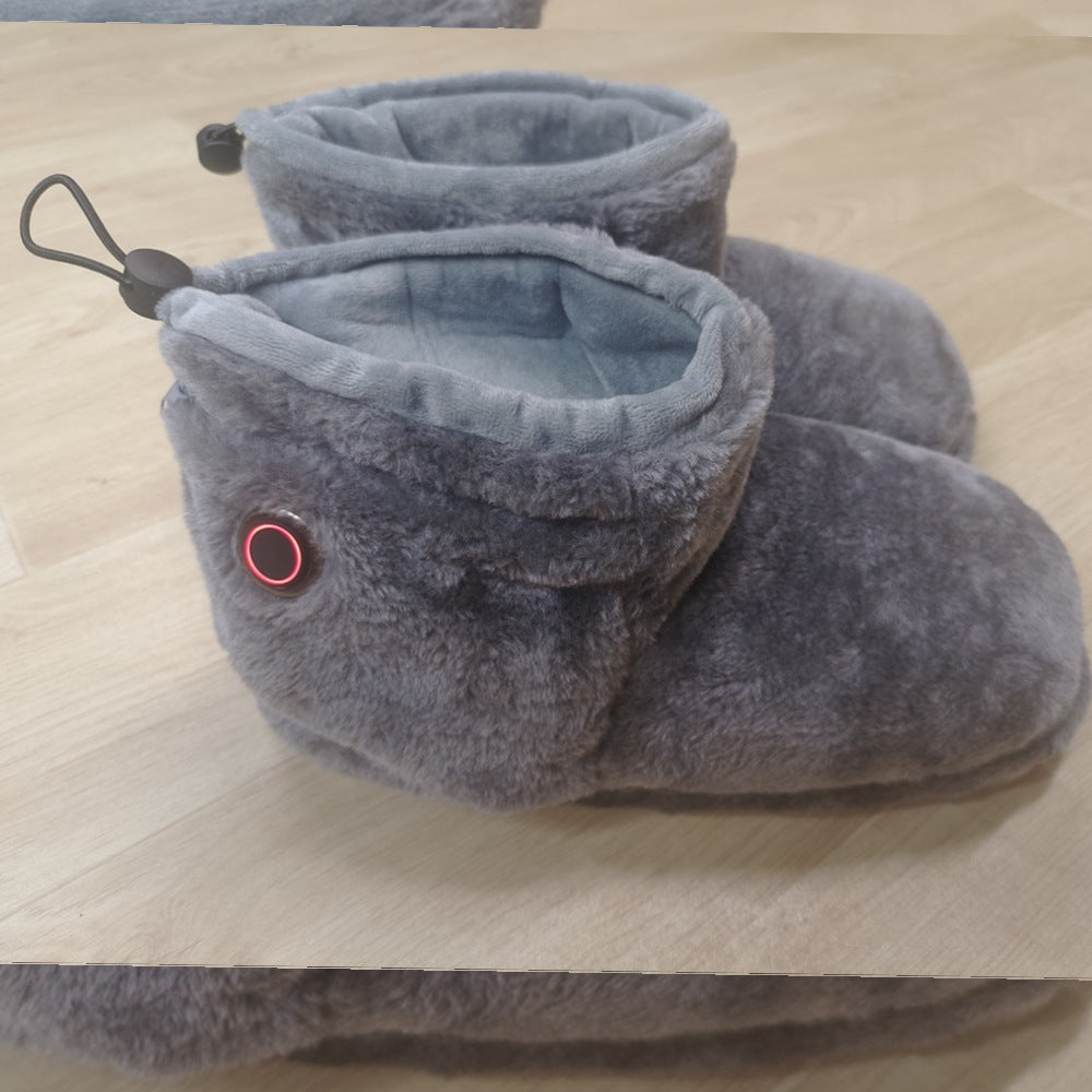 Unisex USB Electric Heated Fleece Home Slippers — Warming Boots – Detail View | TajStylo