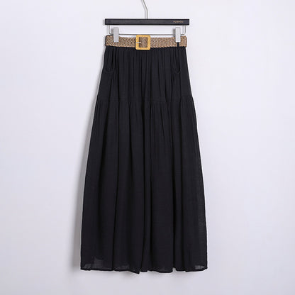 Belt Double Pocket Skirt | Tajstylo