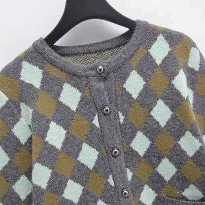 Diamond Jacquard Sweater | Tajstylo