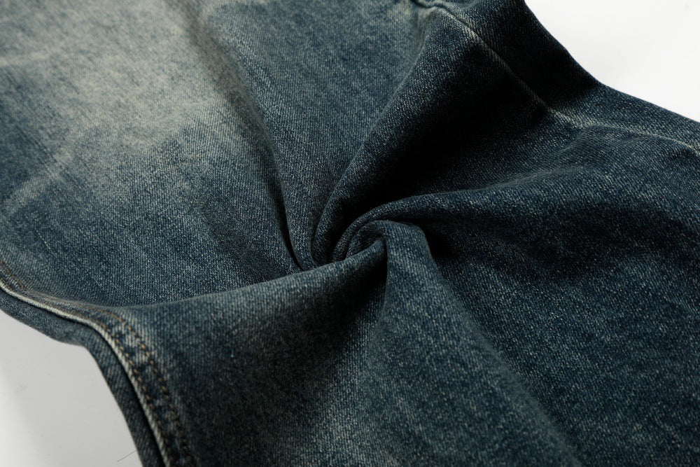 Loose Fit Distressed Blue Denim Jeans | Tajstylo