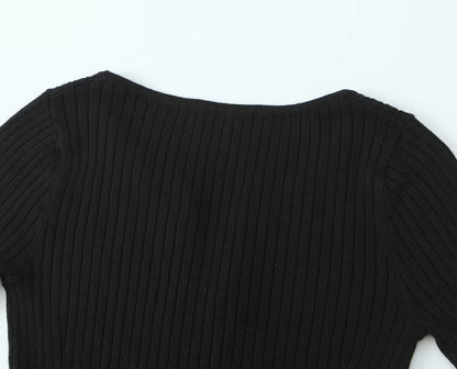 V-Neck Hollowed Out Slim Fit Top | Tajstylo