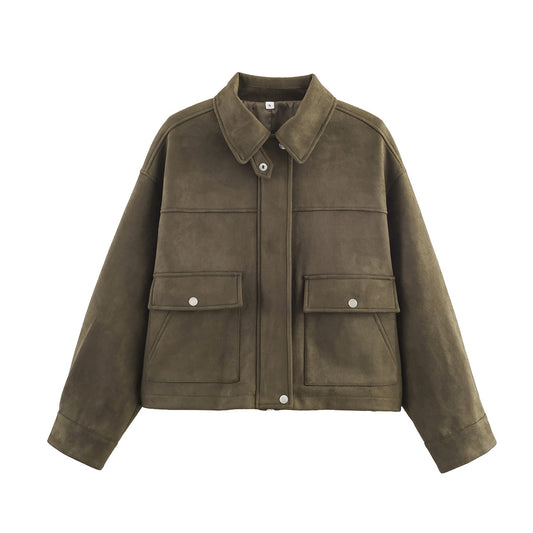 Faux Suede Jacket for Women | Tajstylo